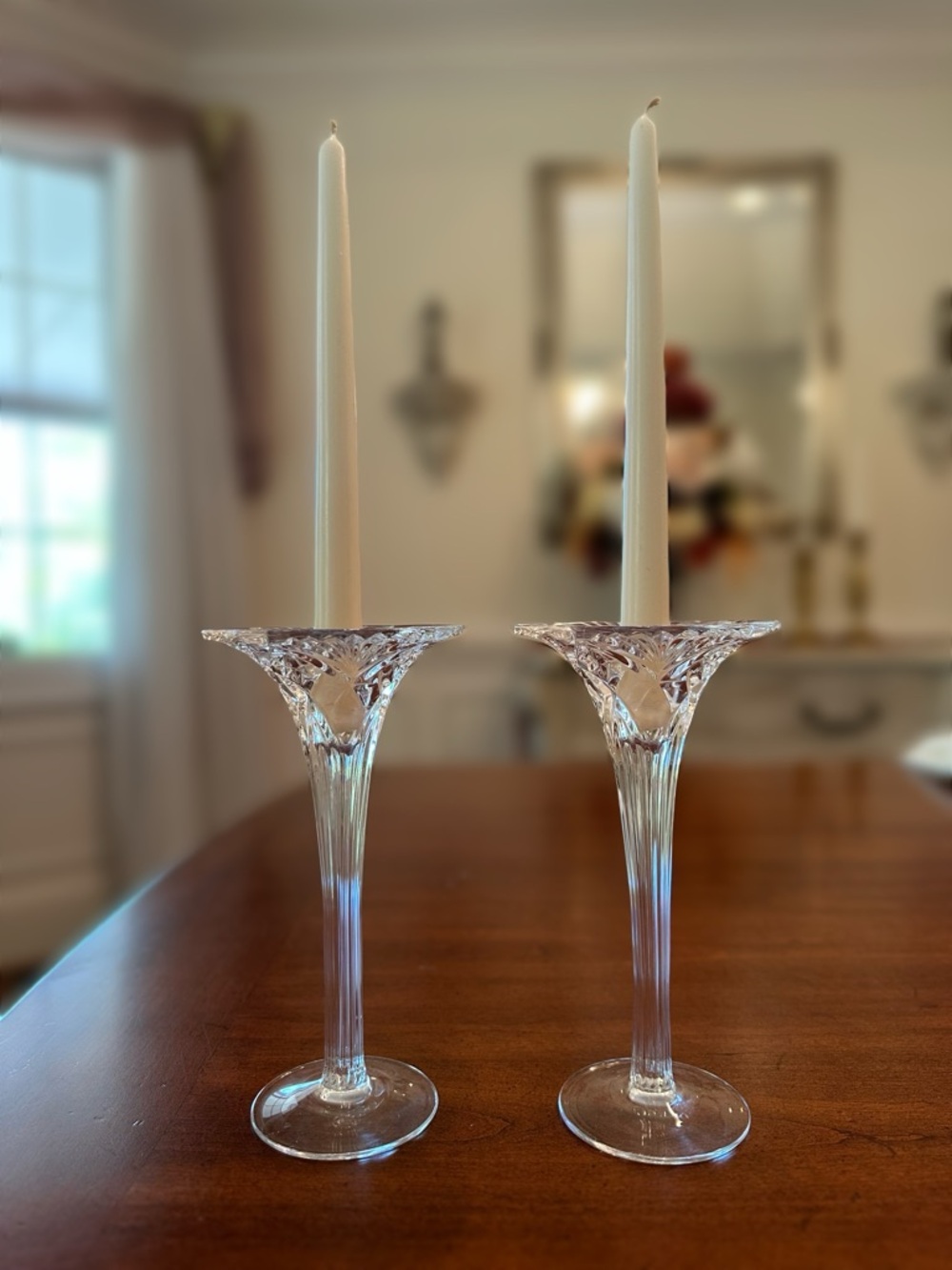 ✨🪩 Vintage Set Cristal D’Arques-Durand Candleholders Vincennes Pattern